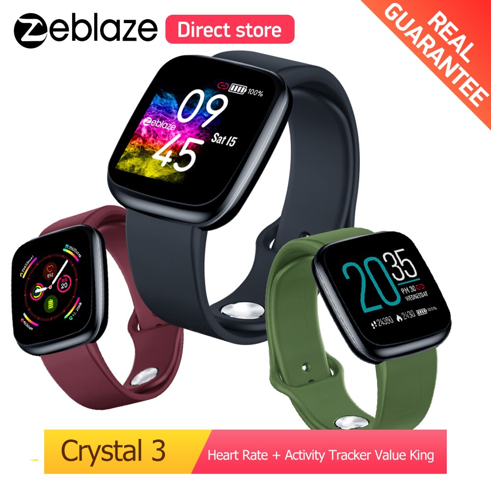 Zeblaze Crystal 3 Smartwatch - IPS Color Display, Heart Rate & Blood Pressure Monitor, Long Battery Life