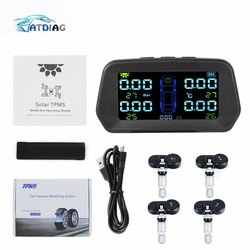 Bandenspanning Monitor System Lite Smart Auto Tpms Solar Power Auto Alarmsystemen Bandenspanning Waarschuwing