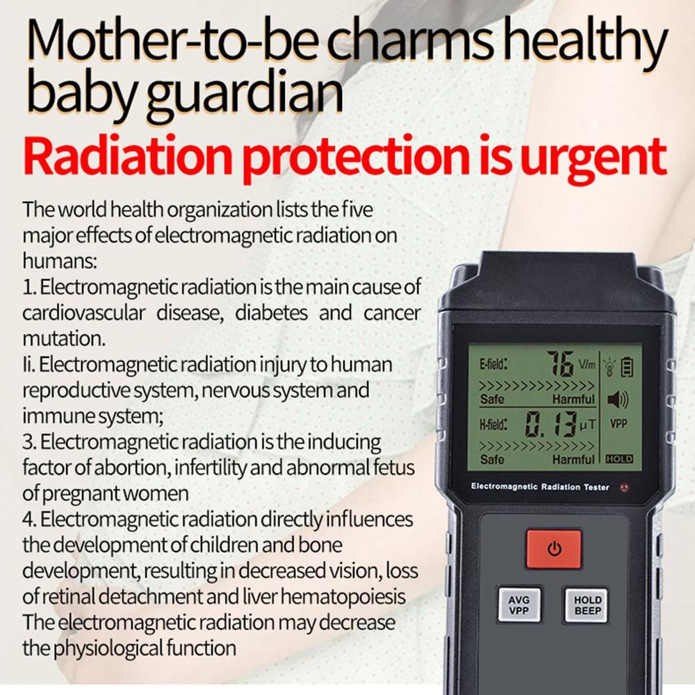 Et825 testador de radiação eletromagnética onda detector de radiação emf medidor portátil prático detecção de gás luz ultravioleta
