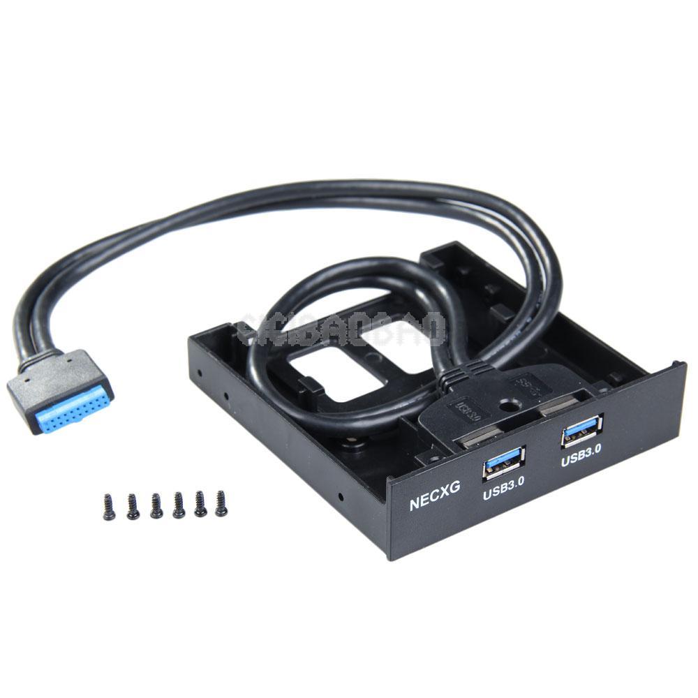 2 USB 3.0 Ports Front Panel Floppy Bay Hub with 20-Pin Bracket Cable