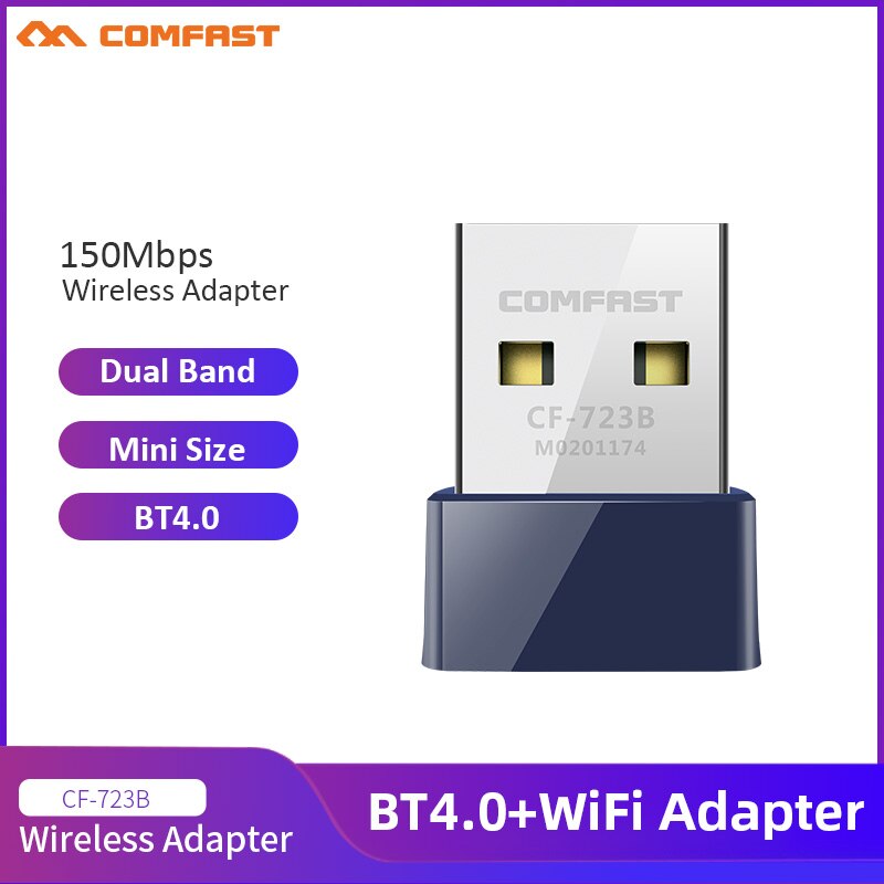 Comfast CF-723B Mini USB 2.0 150Mbps kabellos Wifi Adapter Dongle Empfänger Netzwerk LAN Karte PC Bluetooth 4,0 Empfangen & Übertragen