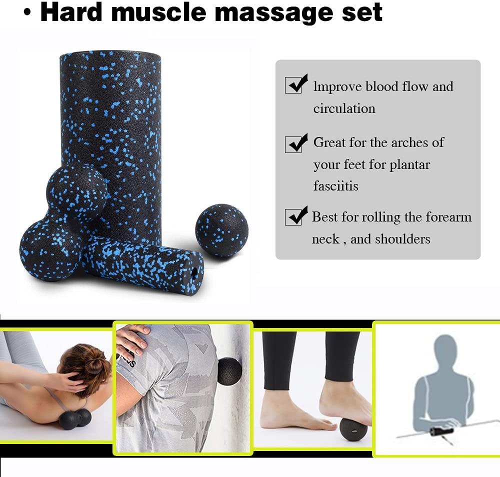 Ensemble de rouleaux en mousse haute densité 4 en 1, colonne de Yoga, massage des jambes, du dos et du cou, exercice musculaire