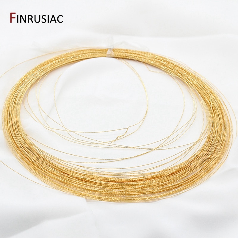 Alambre de cobre de 0,6mm chapado en oro de 14K para fabricación de joyas, Material de joyería artesanal hecho a mano