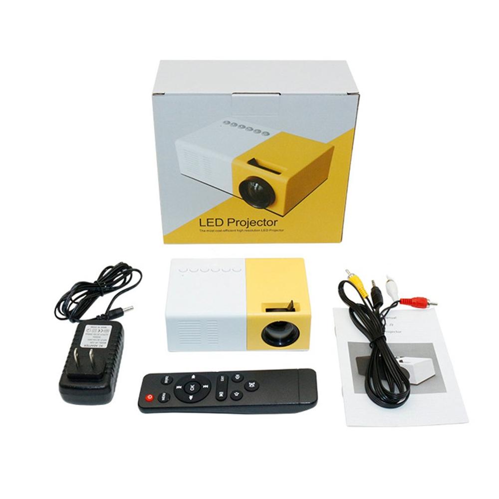 Yellow Home Mini Projector Machine Led Portable Handheld Projector Supports High Definition 1080P