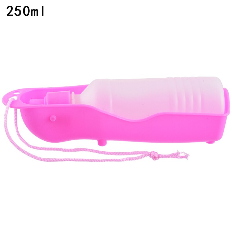DIDIHOU, 1 botella de agua de policarbonato para perros, 250ml, botella portátil plegable para beber, Bol para beber al aire libre para viajar: Pink