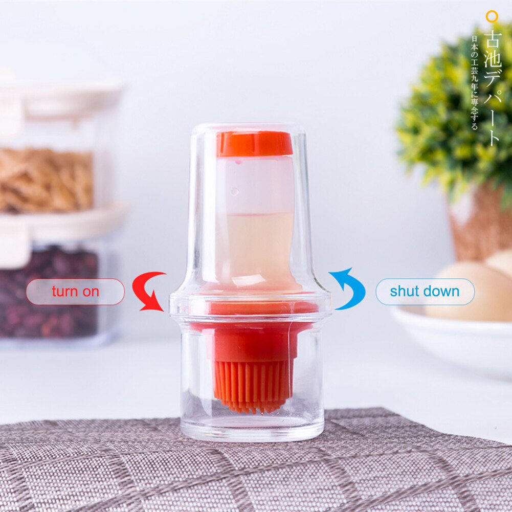 Cuisine Silicone Brosse À Huile avec Couvercle et Bouteille Barbecue Bidon D'huile résistant à la Chaleur À Badigeonner Barbecue Cuisson Assaisonnement Brosses