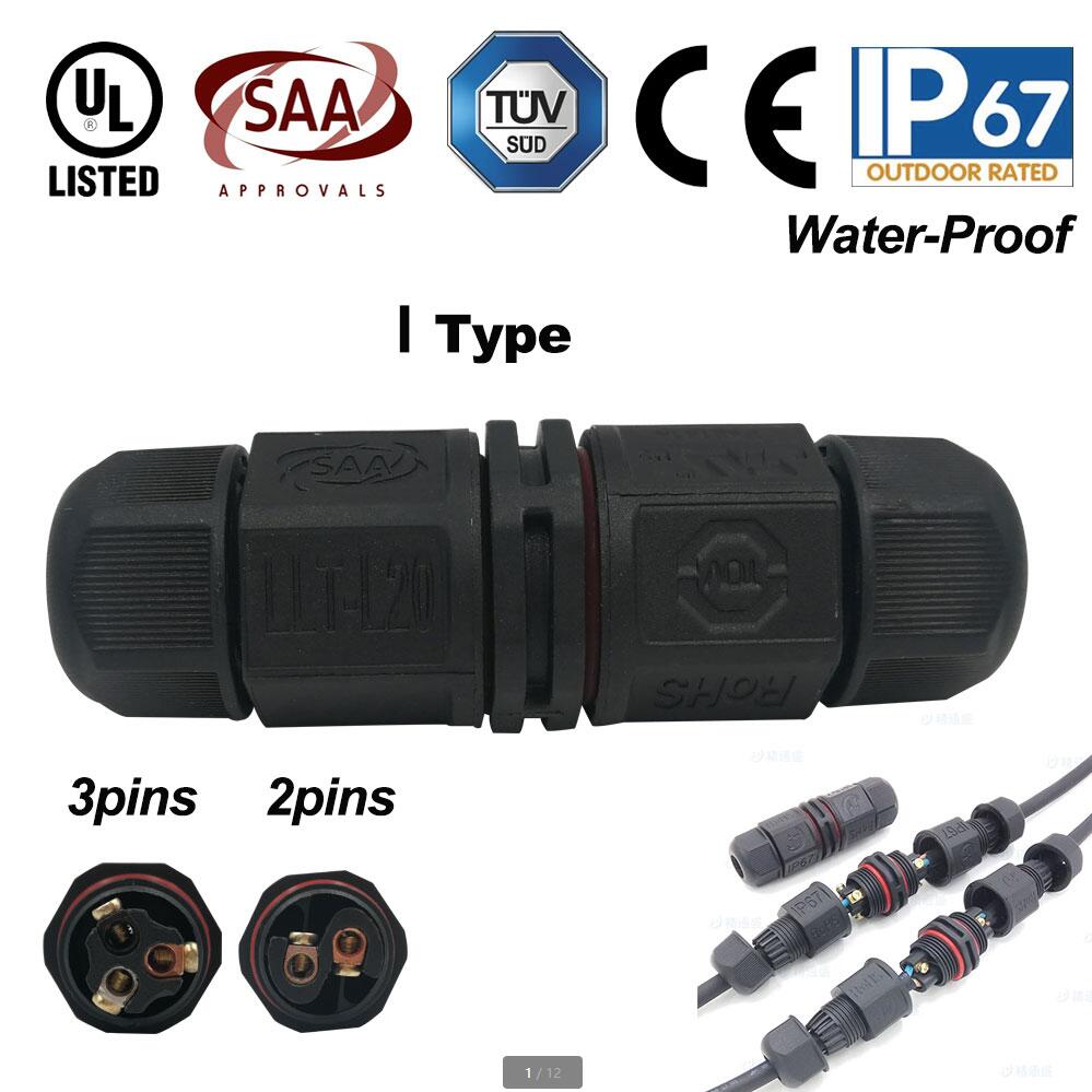 IP67 15A 2 3 Pin Waterdichte Connector Adapter Schroef Locking Cable connector water proof Industriële Elektrische Draad Connecto