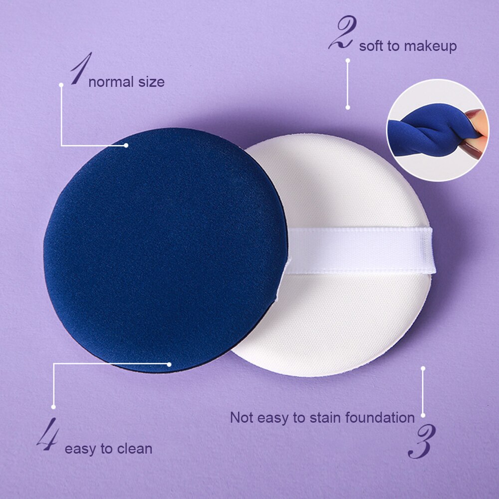 Esponjas redondas portátiles para maquillaje, 12 Uds., almohadillas de polvo sueltas con cojín de aire, con correa para maquillaje en polvo, colorete cosmético