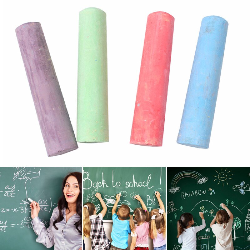 6/12pcs Mixed Colour Chalk Sticks Pack Water Soluble Kids Playground School Art Learning NC99