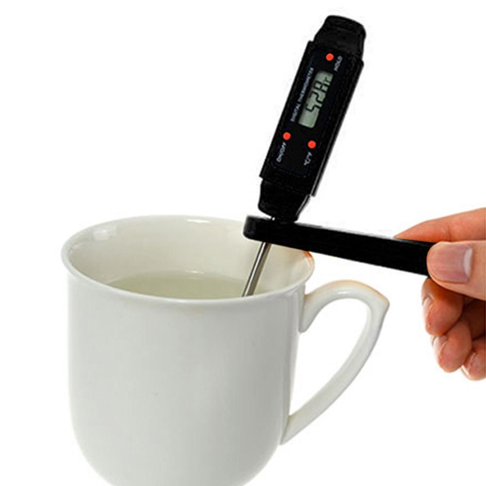 LCD Display Digital Food Thermometer Kitchen Cooking BBQ Probe Temperature Meter Easy Clean Stainless Steel Probe