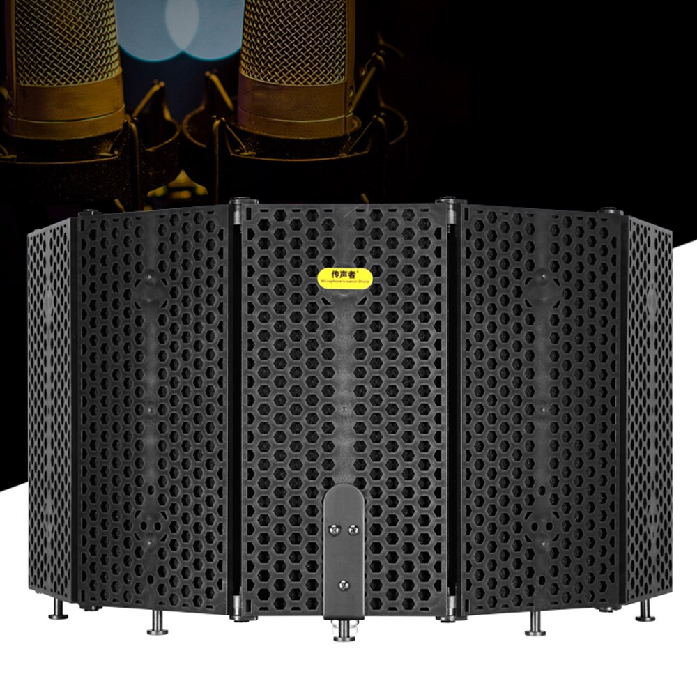 Foldable Adjustable Sound Absorbing Vocal Recording Panel Portable Acoustic Isolation Microphone Shield Sound-proof Plate
