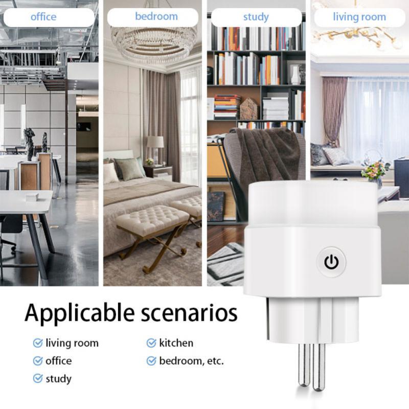 Aubess Tuya Wifi Smart Plug Eu 16A 20A Smart Socket Met Power Monitor Timing Functie Smart Leven Via Alexa Google thuis Alice