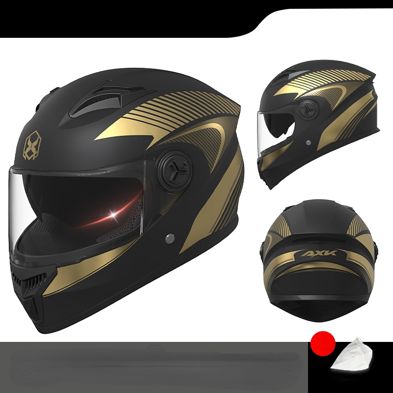 Dubbelvizier Motorhelm Racehelmen Veiligheid Unisex Motorfiets Sporthelm Full Face Winter Warm Met: Bruin