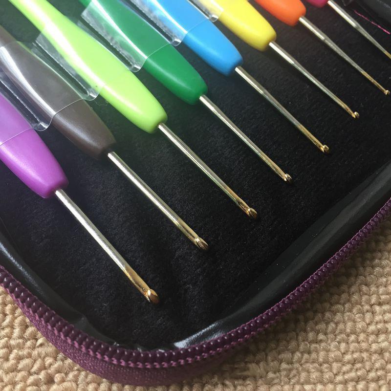 16pcs/set Knitting Tools Sweater Needles Stainless Steel Hand Sewing Set Color Sweater Knit Crochet Sewing hand-knit DIY