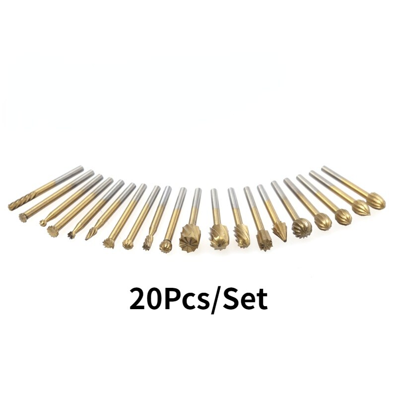 20-piece / Woodworking Rotary File / Milling Cutter / High Speed Steel Rotary File / Metal Grinding Head