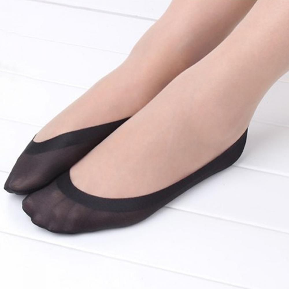 Women Cotton Antiskid Invisible Liner Low Cut Ice Stocking: Black