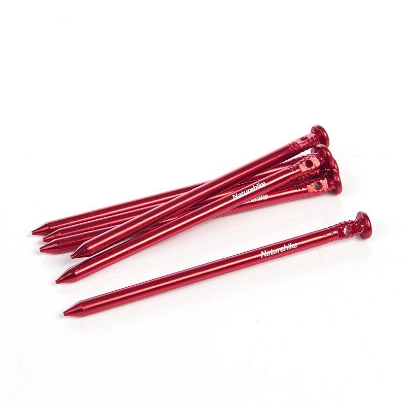 Naturehike Outdoor Aluminum Alloy Tent Nails Ultralight Stakes Peg Hook Nails Camping Equipment Accessories: Type 4  (6 Pcs)