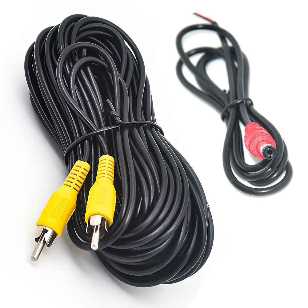 6-20 M RCA Video Kabel mit Energie Linie Für Auto Parkplatz Rückansicht Rückansicht Kamera Anschließen Auto Monitor DVD Abzug Kabel Optional: Grün
