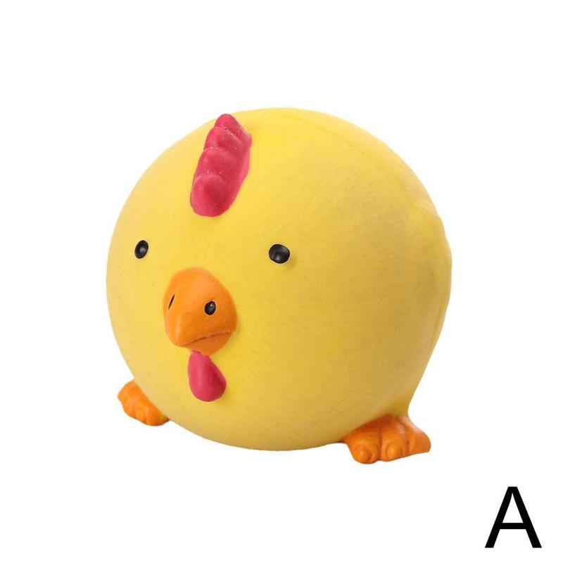 Boule vocale en Latex pour animaux de compagnie, broyage des dents, jouets, Rose, rouge, cochon, boules jaunes, poulet, vache ronde, chiens, produits d&#39;entraînement à la mastication: A