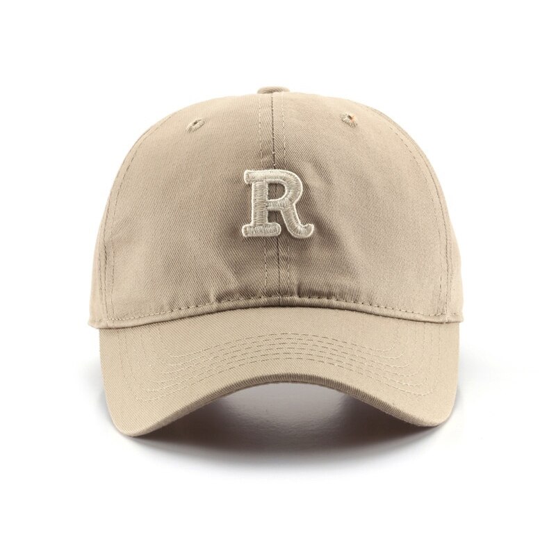 Baseball Women&#39;s Cap Men&#39;s Caps for Men Letter R Embroidery Four Seasons Male Hat Hats Apparel Accessories: Khaki