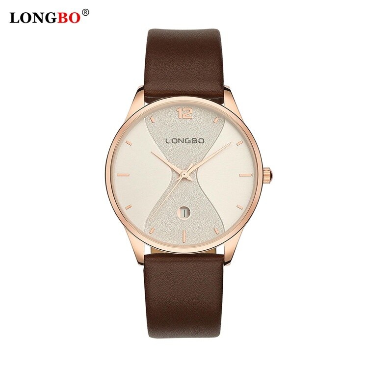 LONGBO7315 Casual Paar Quartz Horloge Japan Quartz Vrouwen Horloge Lederen Band Heren Horloge: Blauw