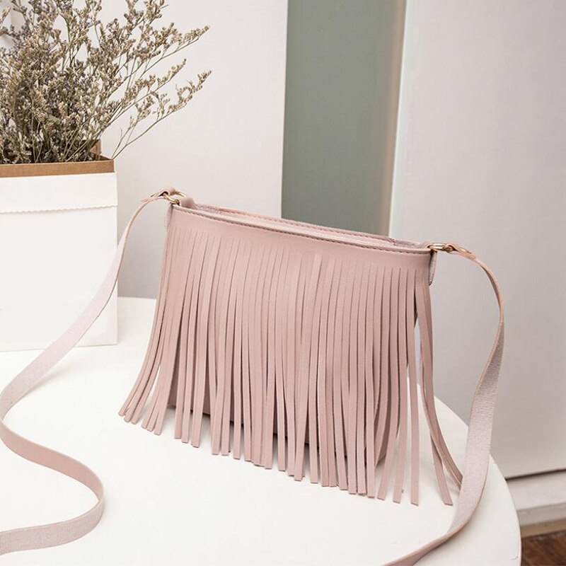 Casual Girls Ladies Sales Women's Bags Shoulder Purse Product Messenger Tassel Mobile Phone Bag: pink