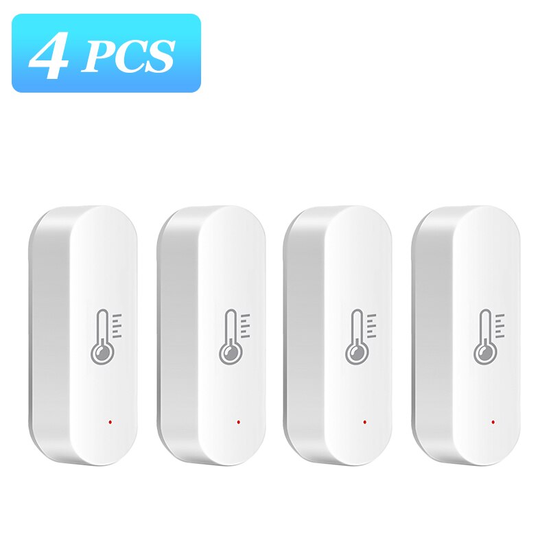 Tuya ZigBee Temperature Humidity Sensor Smart Life APP Monitoring Thermometer Hygrometer Work With Alexa Google Home Smartthings: 4 pieces