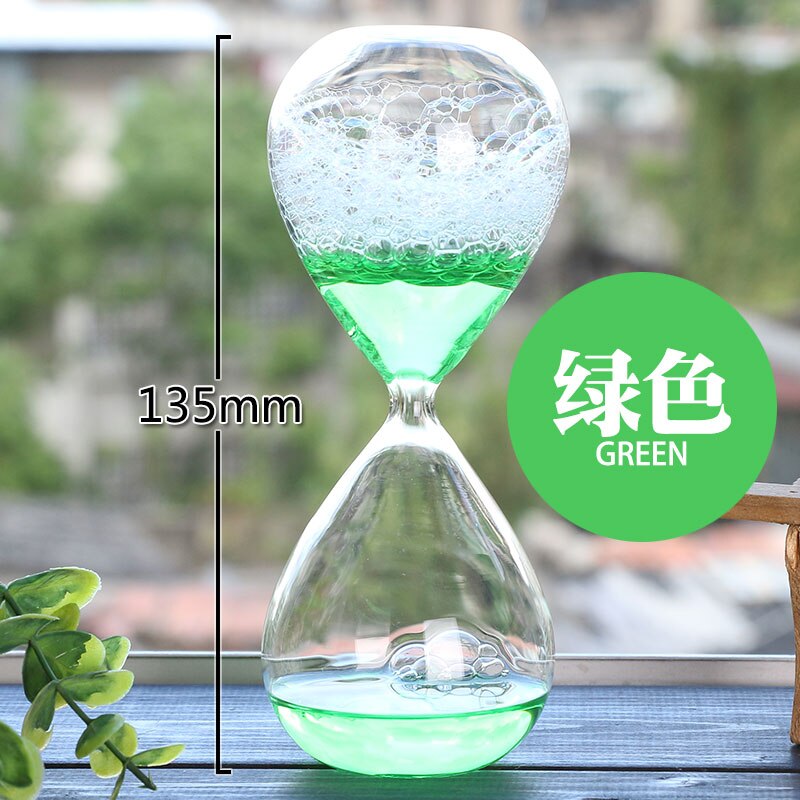 Liquid Droplets Hourglass Count Down Timer Sand Clock Timing Art Decorative Sandglass Home Decorations SL-QP: Green