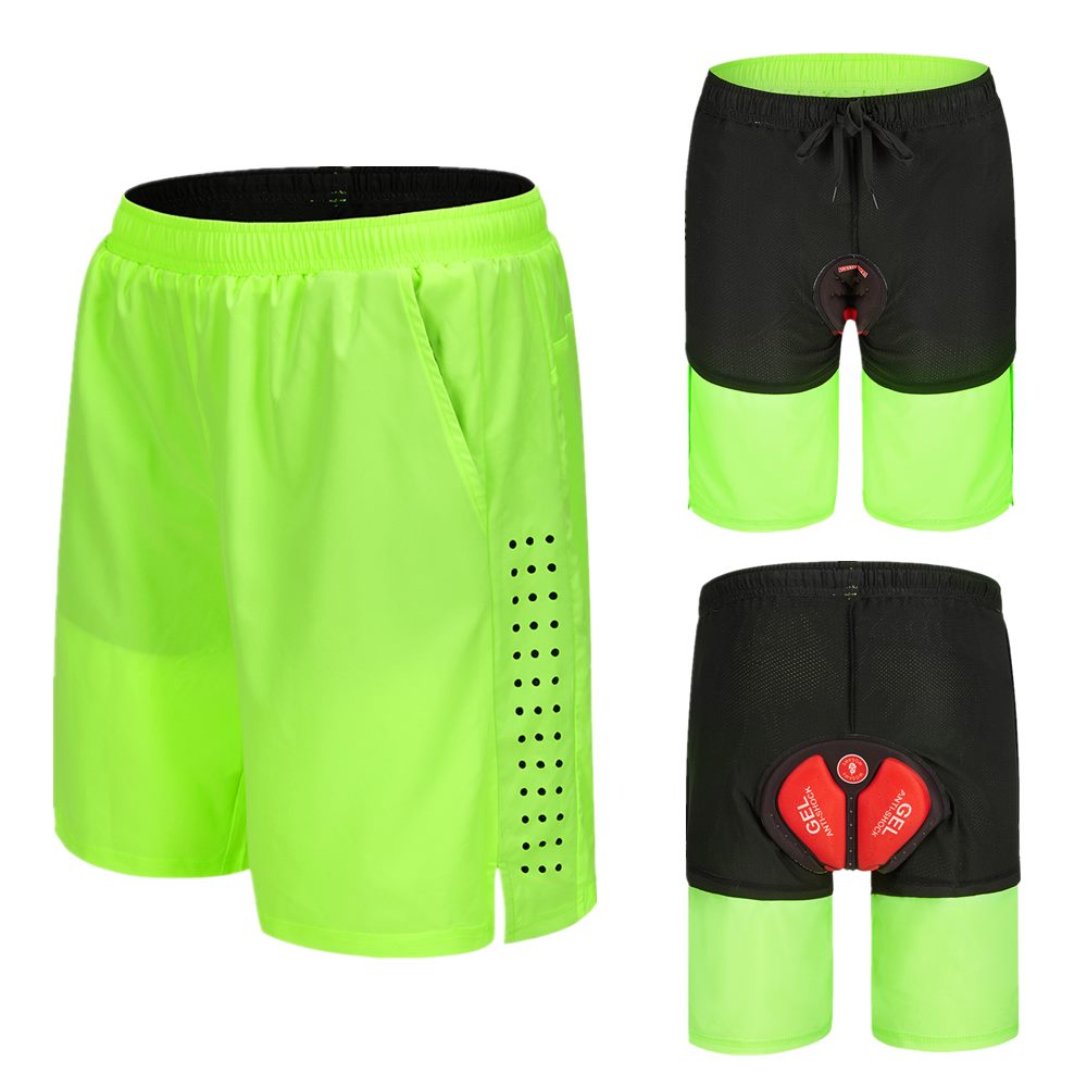 Wosawe Zomer Fietsbroek Gel Pad Ademende Road Mtb Bike Wear Fiets Sport Downhill Mannen Onderbroek Shorts: BL113-G / M