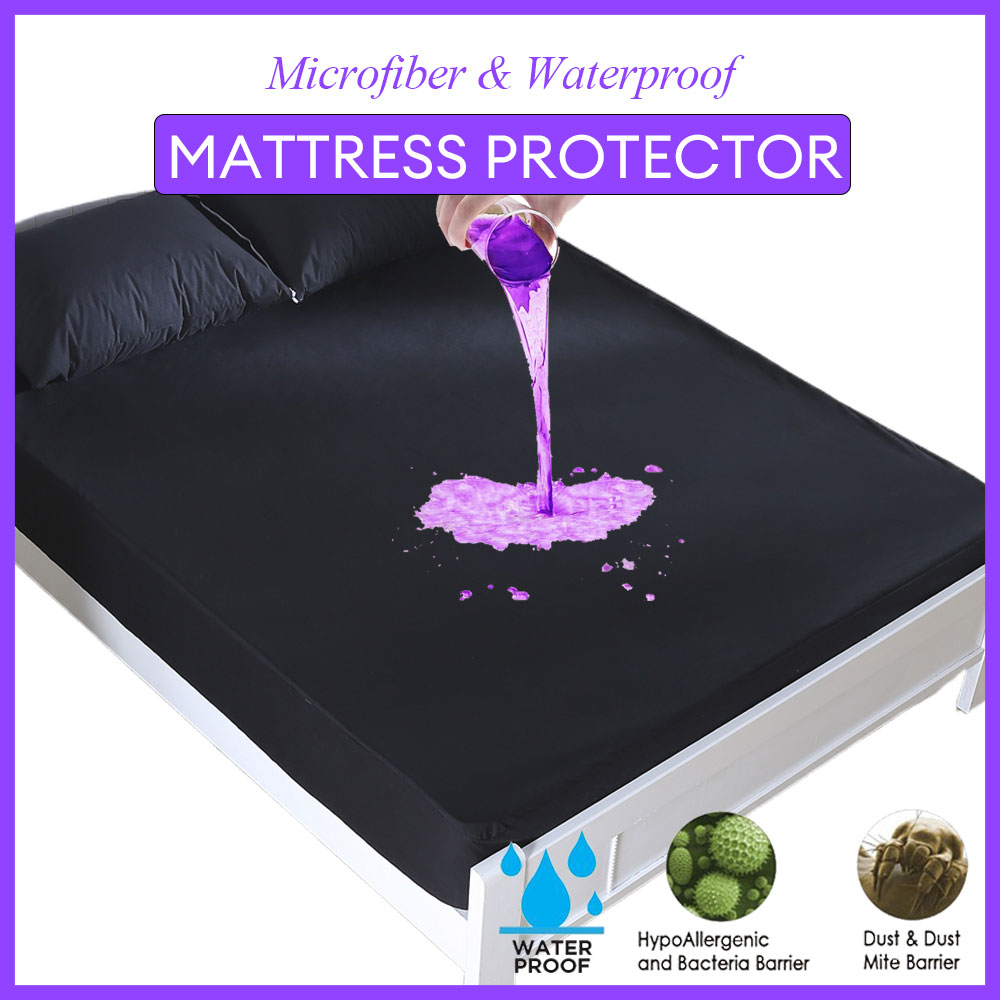 Housse de protection de matelas solide, drap imperméable, noir/gris/bleu marine