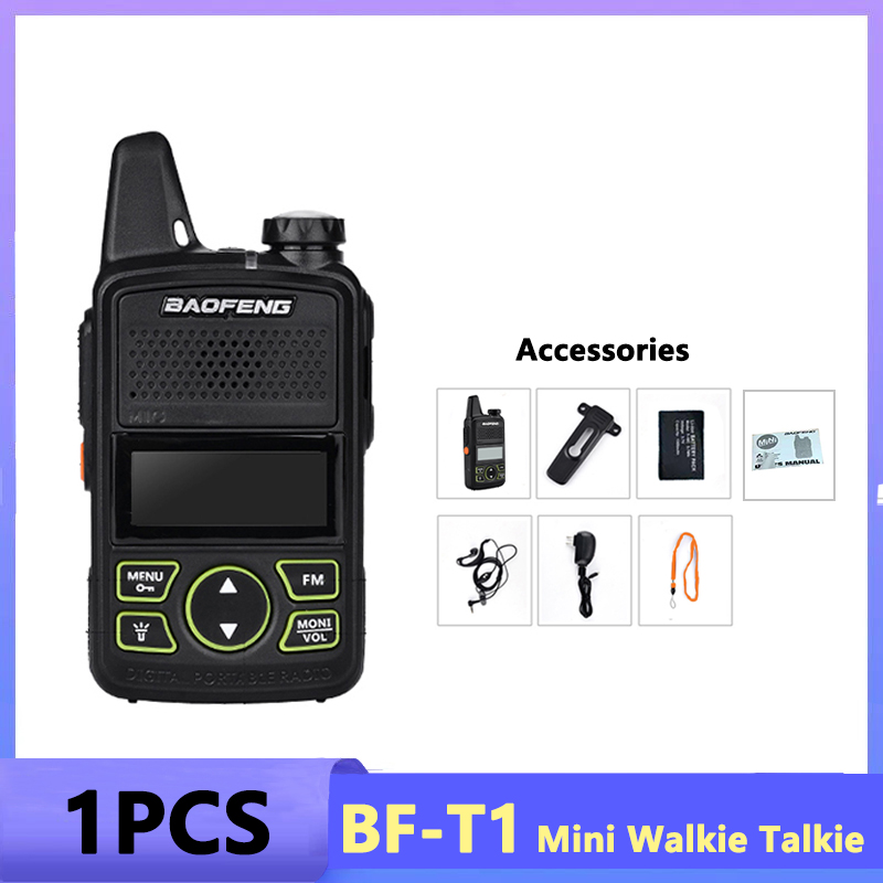 1/2/4PCS Baofeng BF-T1 MINI Walkie Talkie UHF 400-470MHz USB Charger Portable Two Way Radio Noise Cancellation Kids Toys: Camo / EU