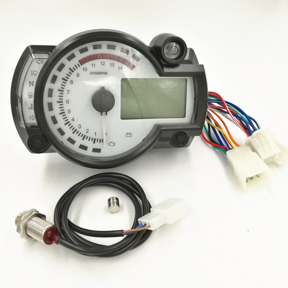 Universal Motorcycle Meter Multifunction LCD digita Tachometer Odometer 15000rpm Adjustable MAX 299KM/H KOSO RX2N Similar