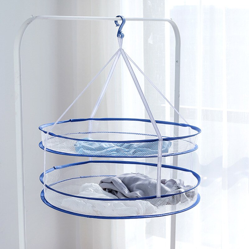 Detachable Double Layer Drying Nets Folding Hanging Clothes Laundry Basket Underwear Dryer Sweater Cloth Net Dry Rack Mesh