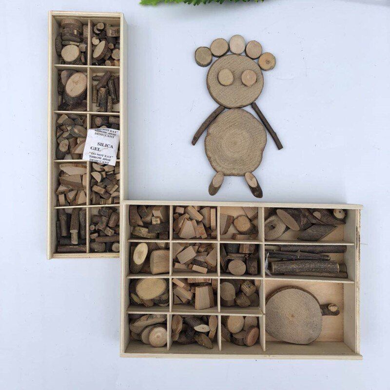 50 + stücke Baby DIY Spielzeug Natur Holz Kunst Handwerk Handarbeit Schaffen Pädagogisches Originalität holz scheibe spielzeug für Kinder jigsaw puzzle