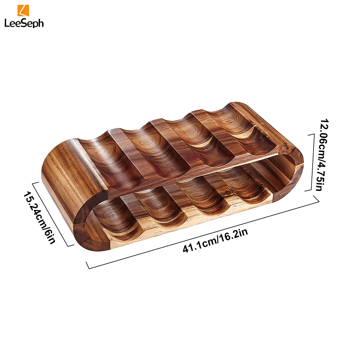 Leeseph Weinregal aus Holz, 2-stufiges Weinregal für 8 Flaschen, freistehende Weinaufbewahrung, Weinregal-Organizer, Weinflaschenhalter