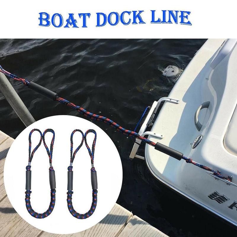 Mooring Rope 1.2m Length Elastic Wharf Rope Dinghy Boat Dock Bungee Line Rope Dock Extendable Mooring Line PP Marine Boat Y4I6
