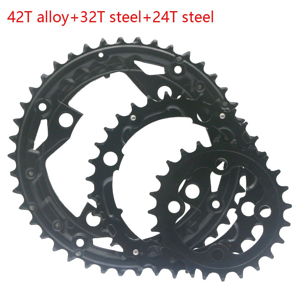 Mtb Fiets Kettingblad Kettingwiel Voor Shimano Universele Crankstel 22T/24T/26T/32T/38T/42T/44T 104BCD 64BCD Bike Chain Wiel 9S 10S: 42T-32T-24T