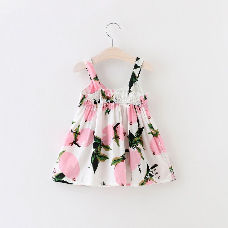 Zomer baby prinsessenjurk peuter babymeisjes zomer citroen print bloemen strik jurk zomerjurk kleding