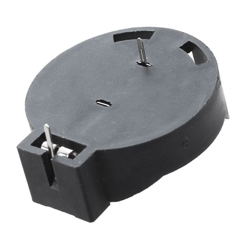 PCB Hole Plugging Type CR/LIR2450 Button Cell Battery Holder 5 Pcs Black