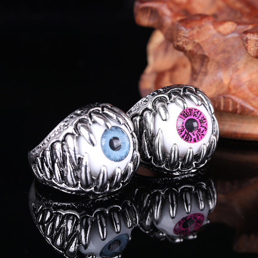 Anillos con forma de ojo de diablo para hombres y mujeres, anillo de ojo de Diablo, Punk, Hip Hop, Rock, Retro