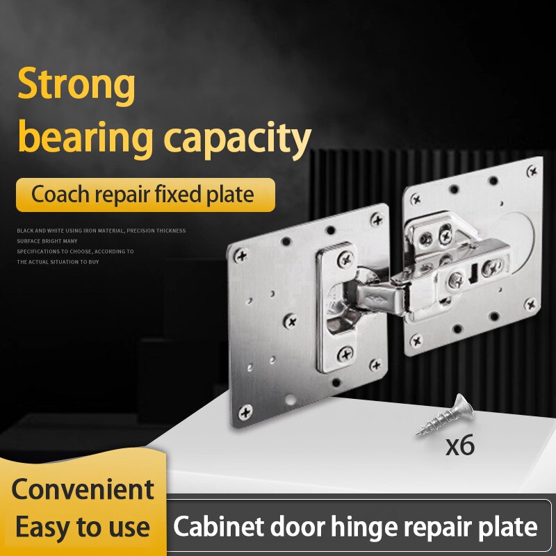 1pc Door Hinge Repair Plate With Screws Stainless Steel Cabinet Hinge Panels Door Hinge Repair Plates Door Hinger Accessories