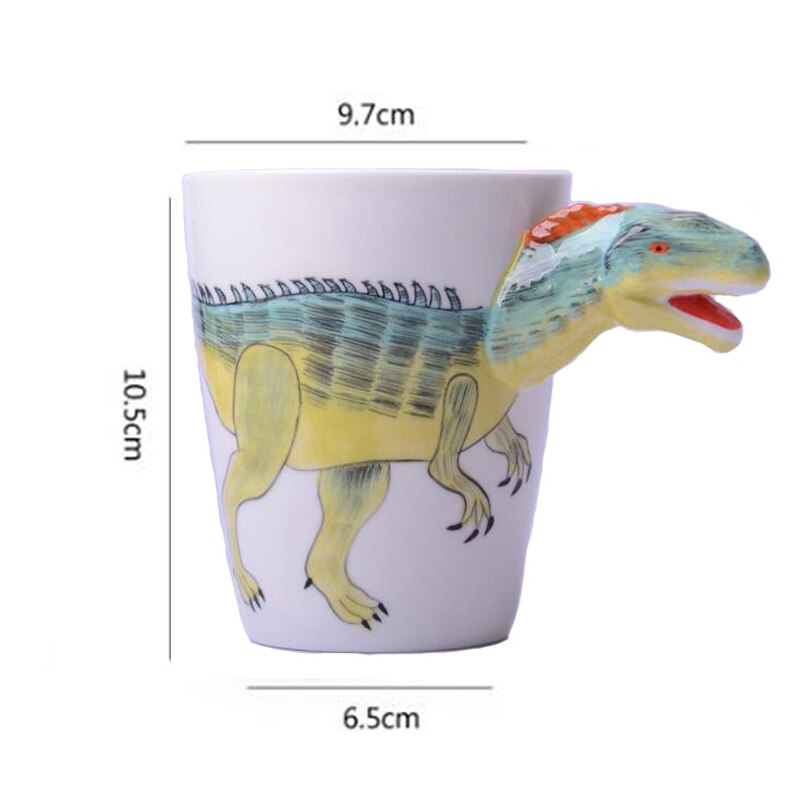 Tasse en céramique 400ml animaux de dessin animé tasse à café et lait tasse de couleur peinte à la main 3d animaux bureau maison enfant tasse
