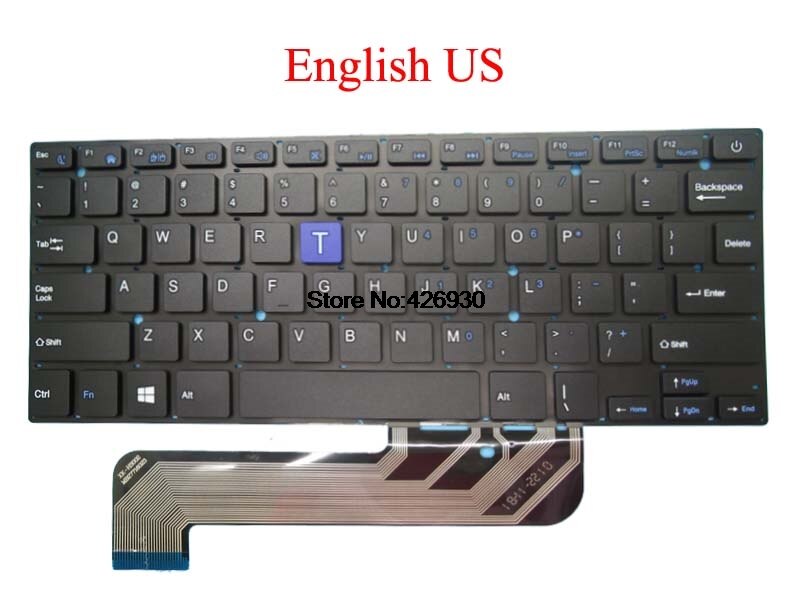 Teclado para ordenador portátil, para Irbis NB44, XK-HS002, MB27716023, Arabia, italiano, español, inglés, negro, sin marco, US SP IT AR,: English US