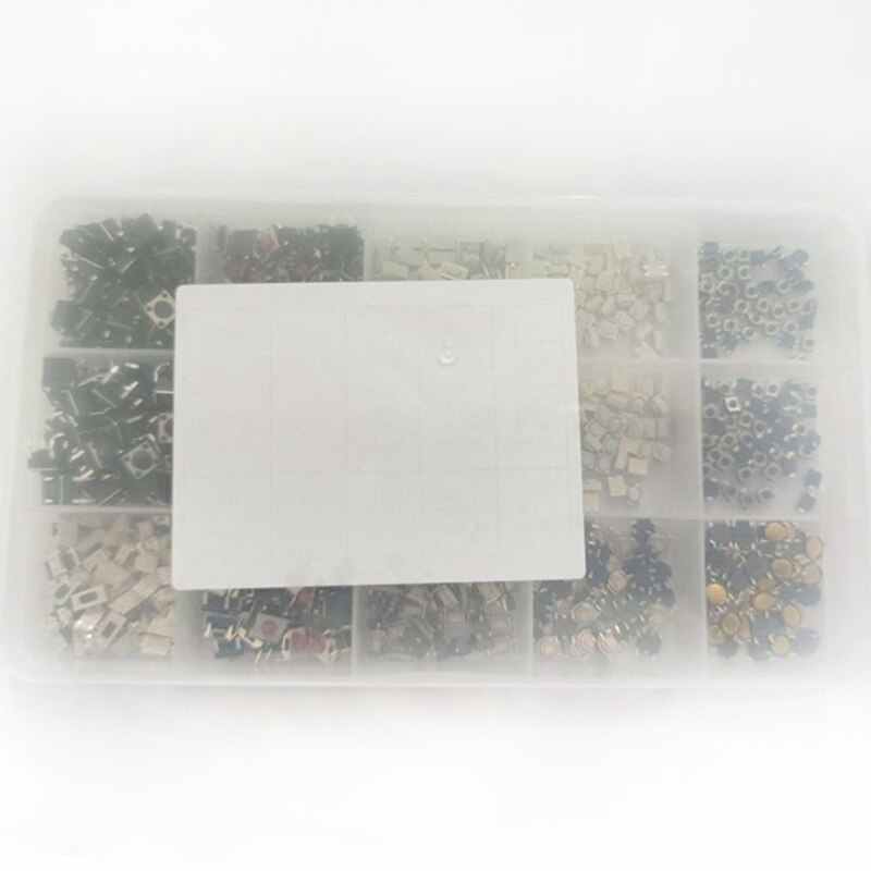 750 Pcs 15 Waarde Tactile Drukknop Mini Schakelaar Voor MP3 Lcd Monitor Auto Afstandsbediening Momentary Assortiment Kit