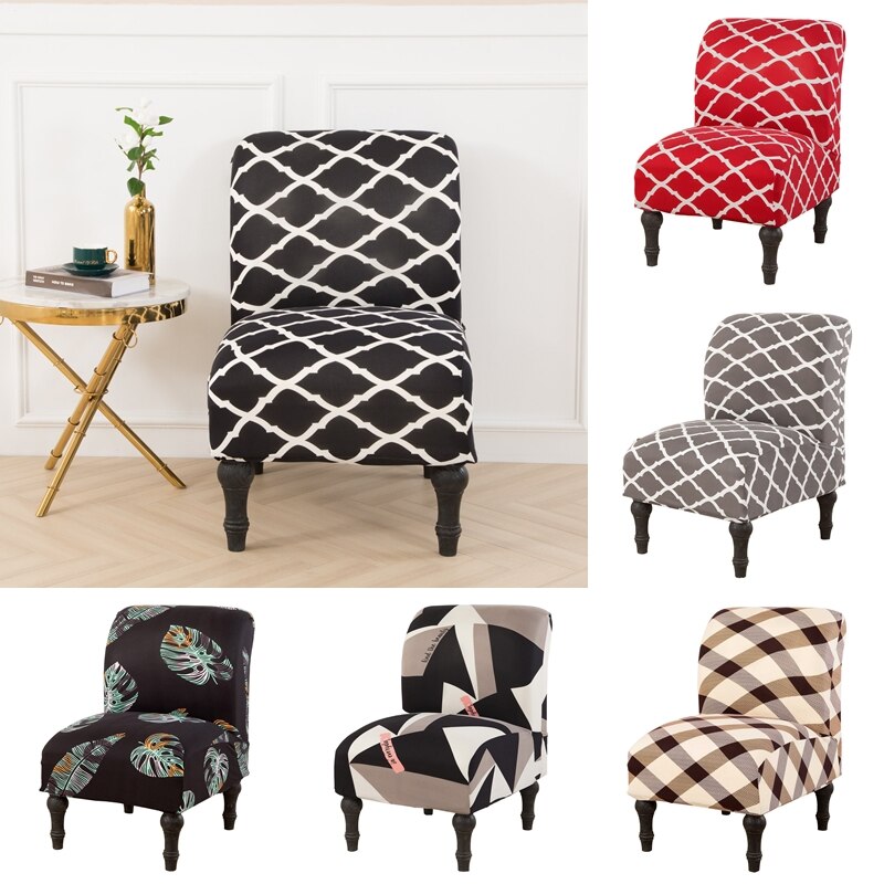 Armløs accent stol moderne stretch stol dækker spandex stol betræk til stue banket lænestol beskytter