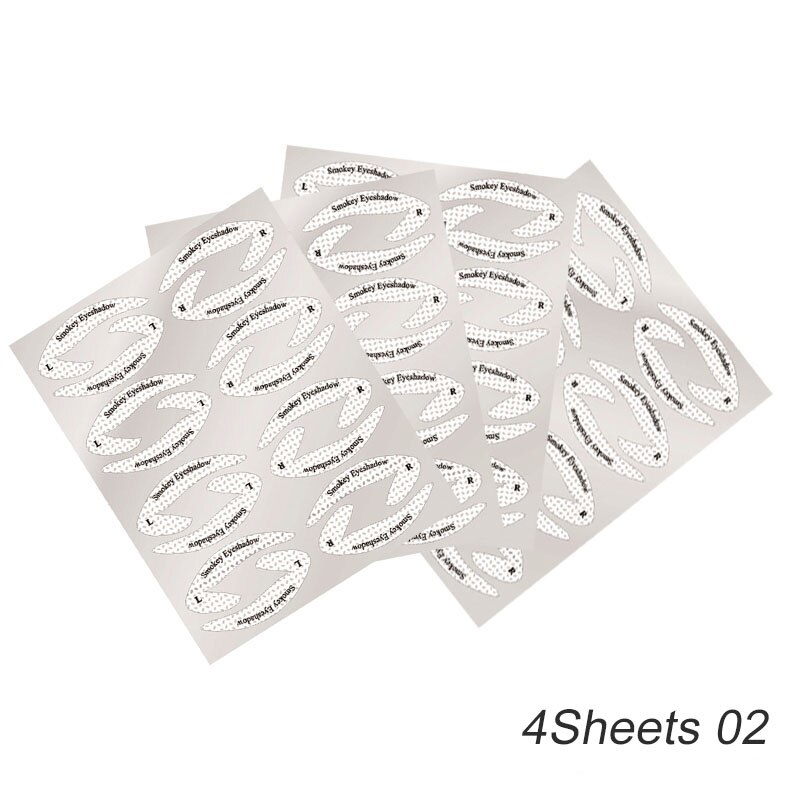 4 Sheets Eyeliner Template Kit Model for Eyebrows Guide Template Shaping Maquiagem Eye Shadow Frames Card Makeup Eye Brow Tools: 4 Sheets 02