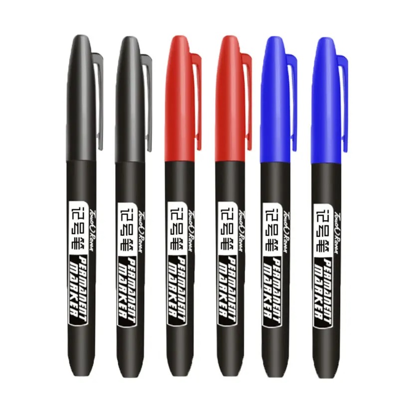 6/10 pièces stylo marqueur Permanent Manga dessin marqueurs noir bleu rouge encre étanche croquis stylos papeterie Art fournitures scolaires: Rose