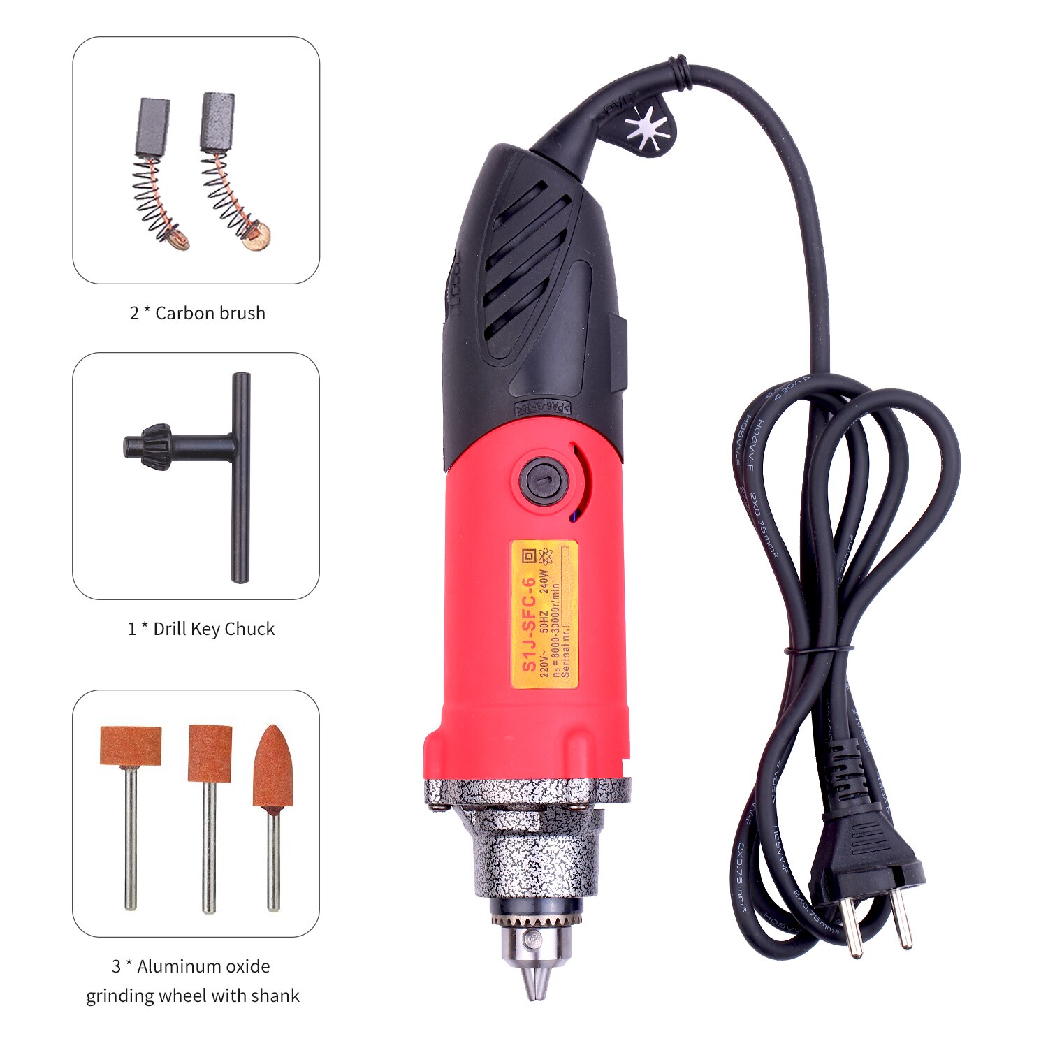220V 240W Rotary Tool Kit Variable Speed Multifunction Electric Rotary Drill Sander Polishing Tool
