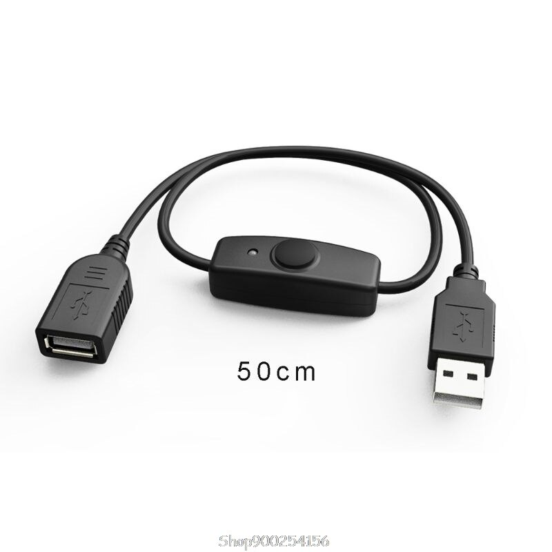 Data Sync USB 2.0 Extender Cord USB Extension Cable With ON OFF Switch LED Indicator for Raspberry Pi PC USB USB N05 20: 50cm