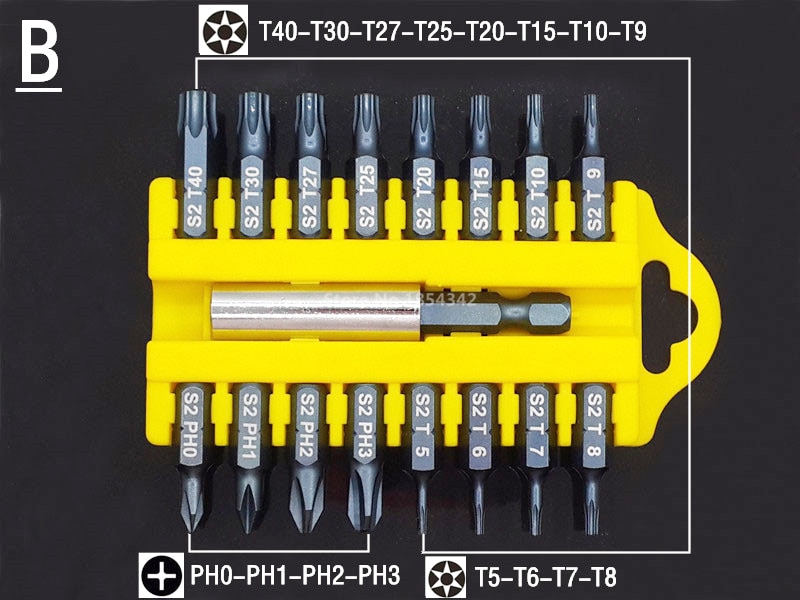 17pcs Security Tamper Proof Torx Hex Star Bit Set Magnetic Holder Screwdriver Bits Torx Hex Star Tamper Proof Screwdrivers Bit